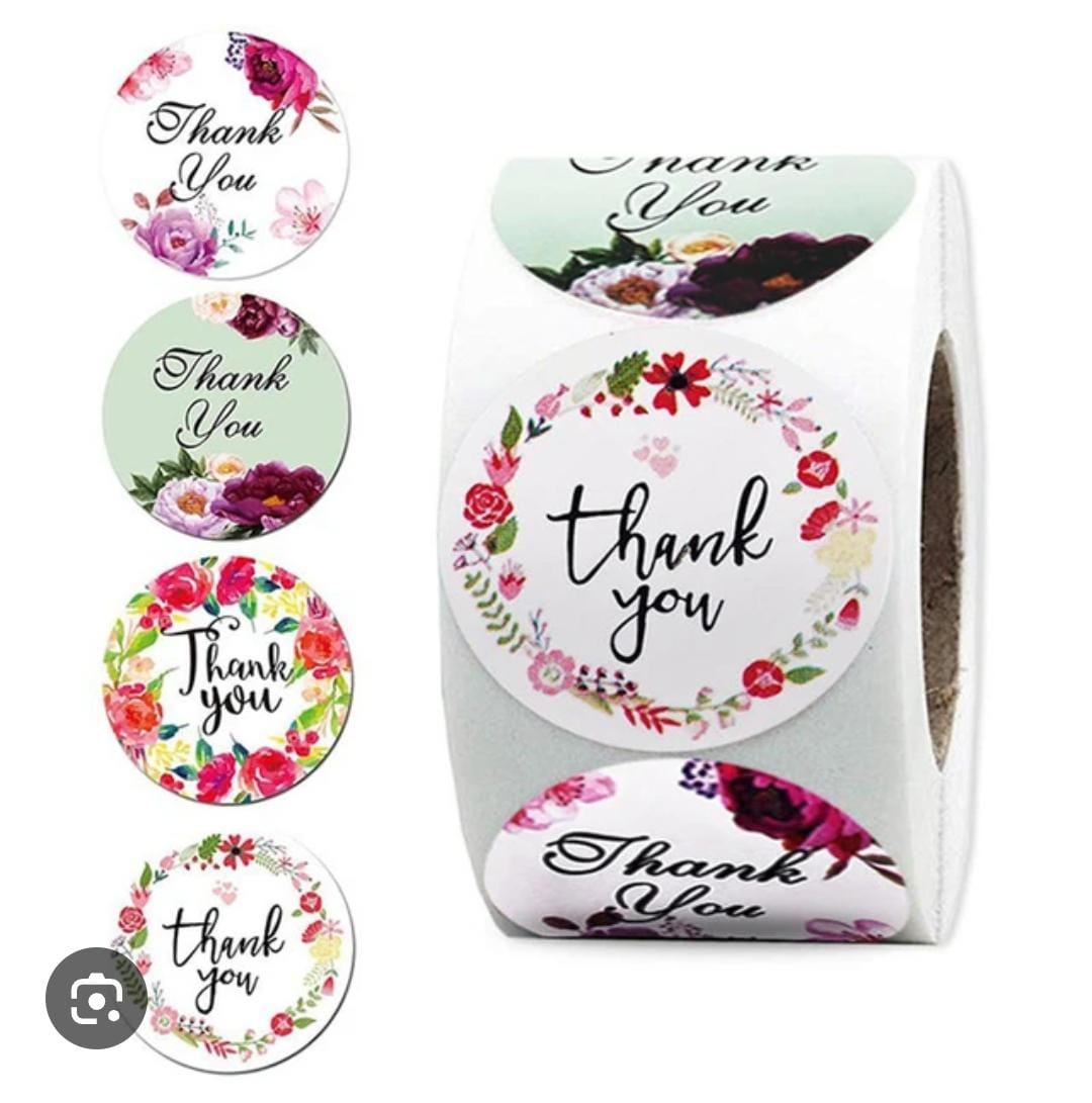 Thank You Sticker notes roll each roll has 500 stickers Thank-You Stickers roll Pack Suitable for Packaging, envelopes, Gift Bags, Boxes