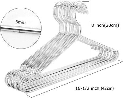 10pc pack of 42cm stainless steel hangers Heavy Duty Stainless Steel Metal Ultra Thin Space Saving Clothes Hangers