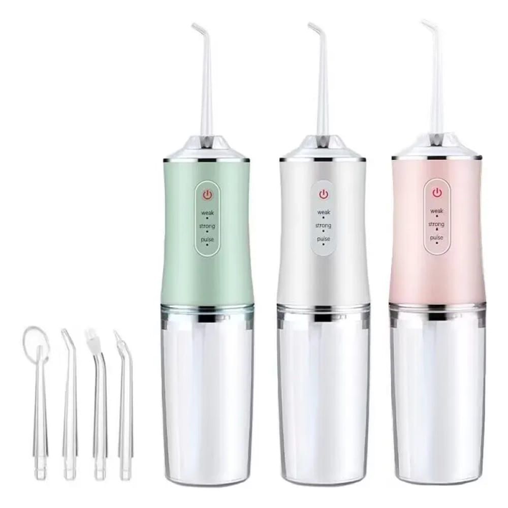 Portable Dental Water Jet Oral Irrigator - 3 Modes, 4 Nozzles USB Rechargeable Water Flosser for Braces & Oral Hygiene