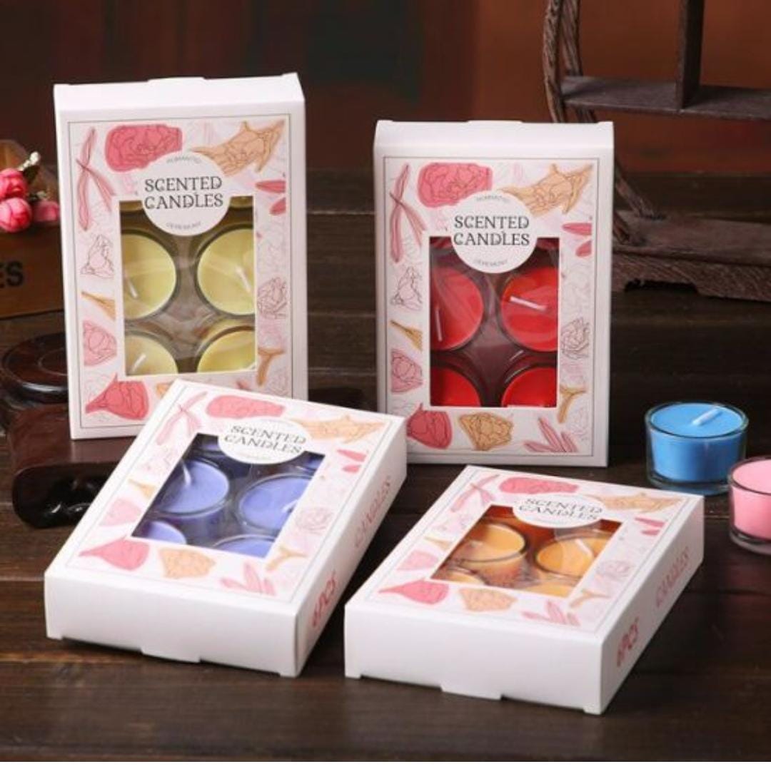 6pc pack of scented candles in glass holders Luxury Scented Candle for Decoration Transparent Glass Jar Candles Unique Design Candles