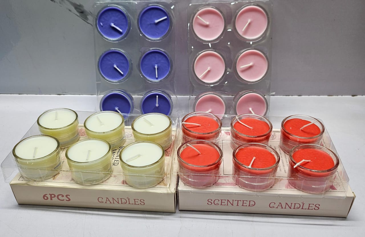 6pc pack of scented candles in glass holders Luxury Scented Candle for Decoration Transparent Glass Jar Candles Unique Design Candles
