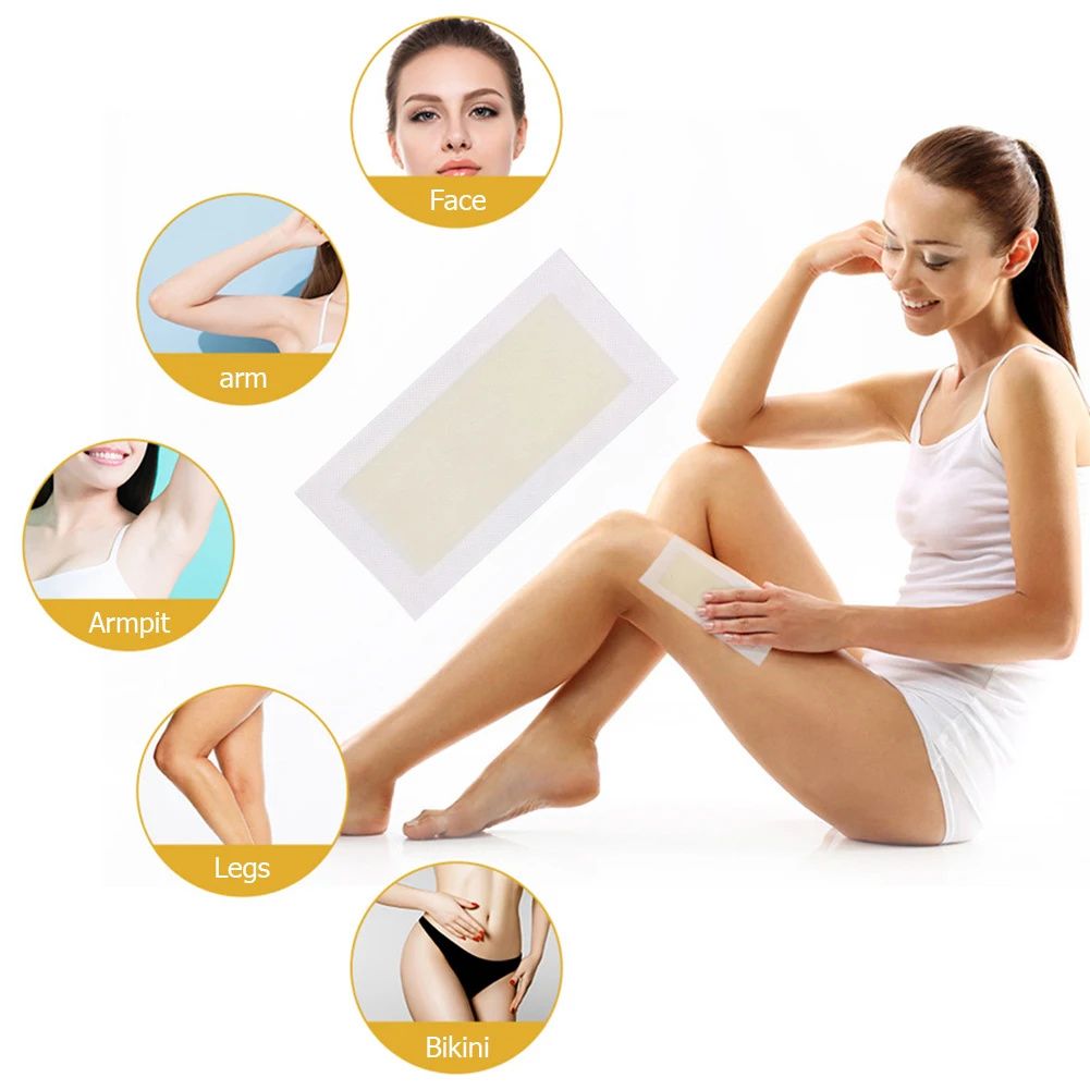 20/40pcs Hair Removal Wax Strips Roll Underarm Wax Strip Paper Waxing Wipe Sticker Beauty Tool for Face Body Leg Arm Hair Remova