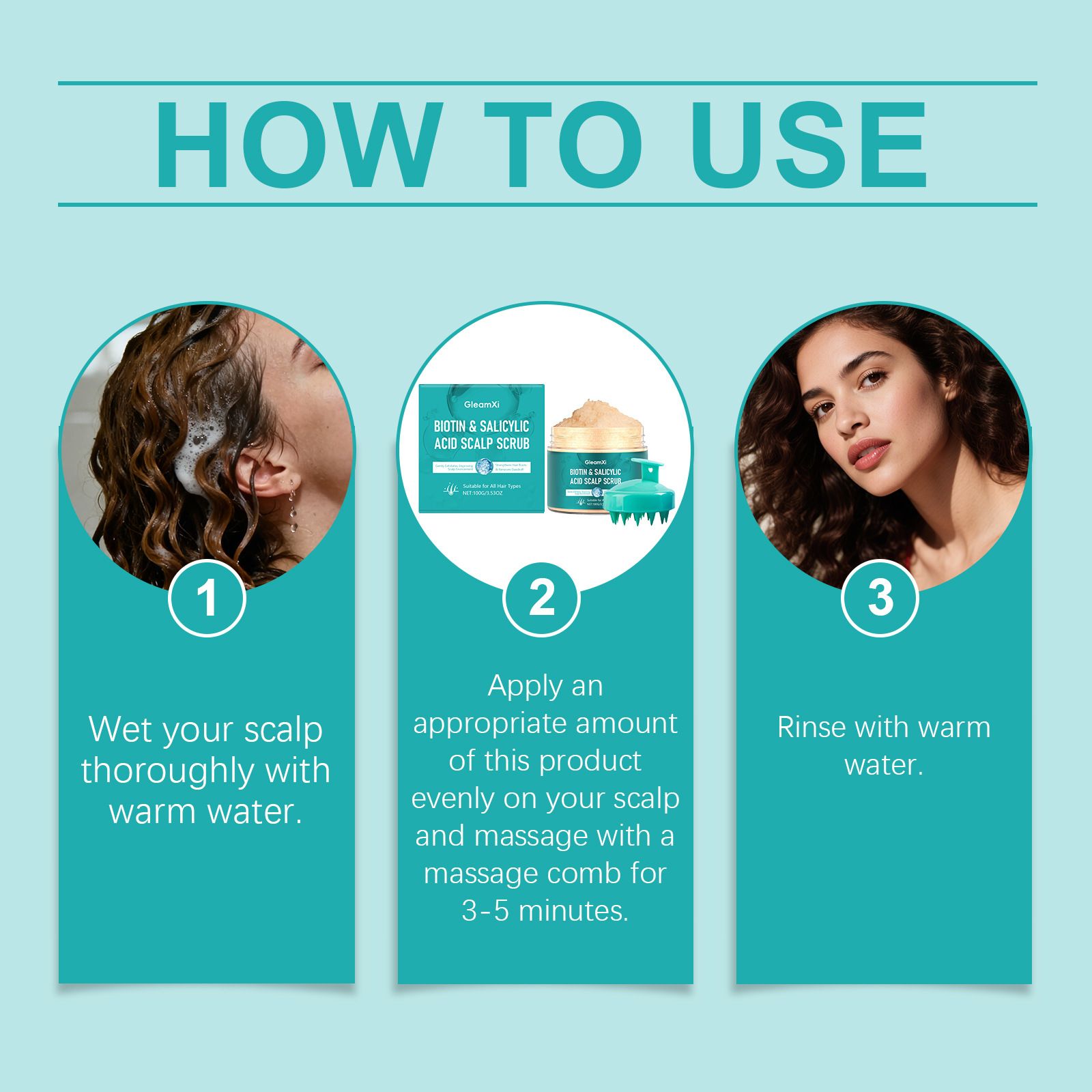 GleamXi Salicylic Acid Scalp Scrub for Gentle Scalp Care, Cleaning, Daily Refreshing Hair Scrub