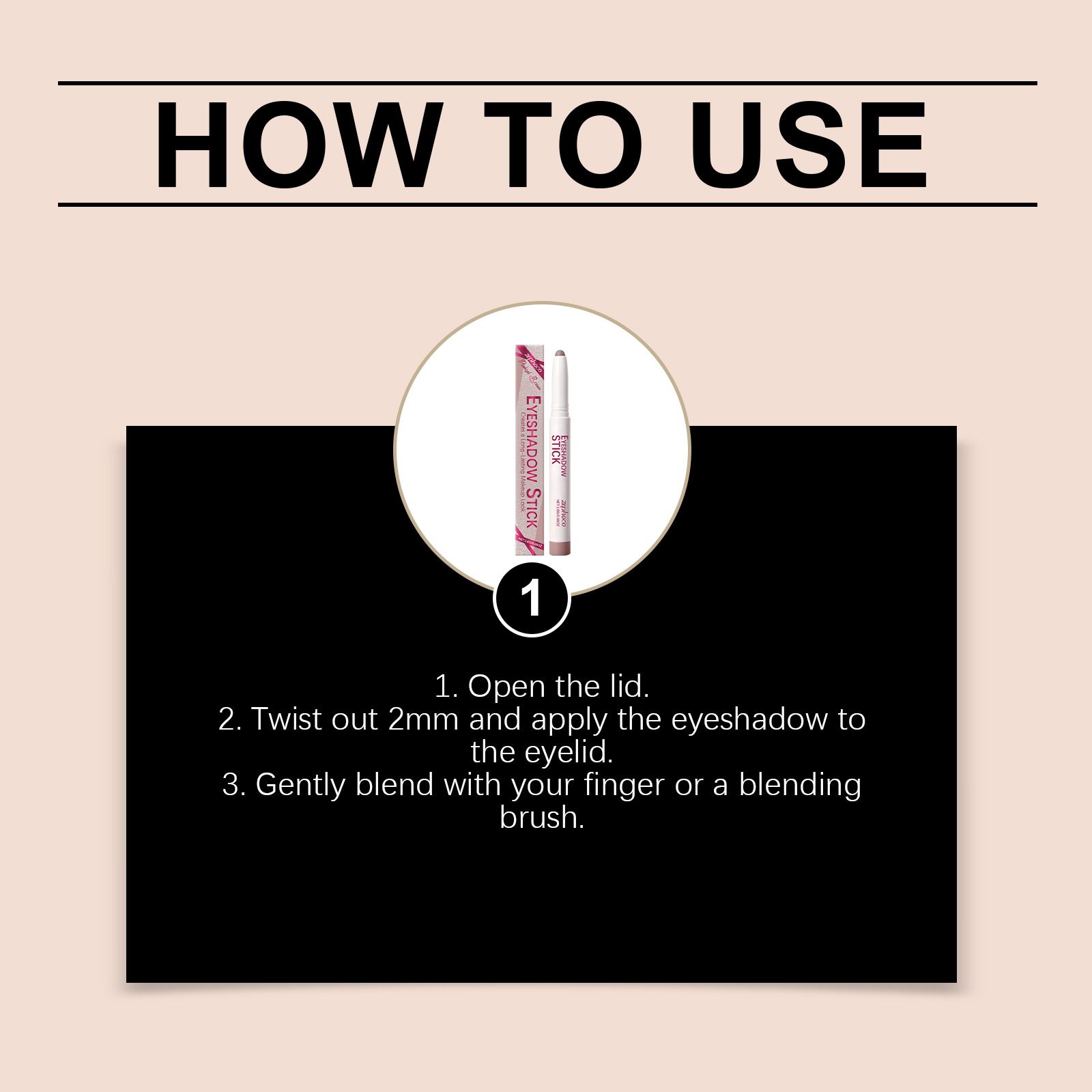 Zephoco pink brown eye shadow pen silky soft fog delicate color rendering easy to smudge to create natural daily makeup