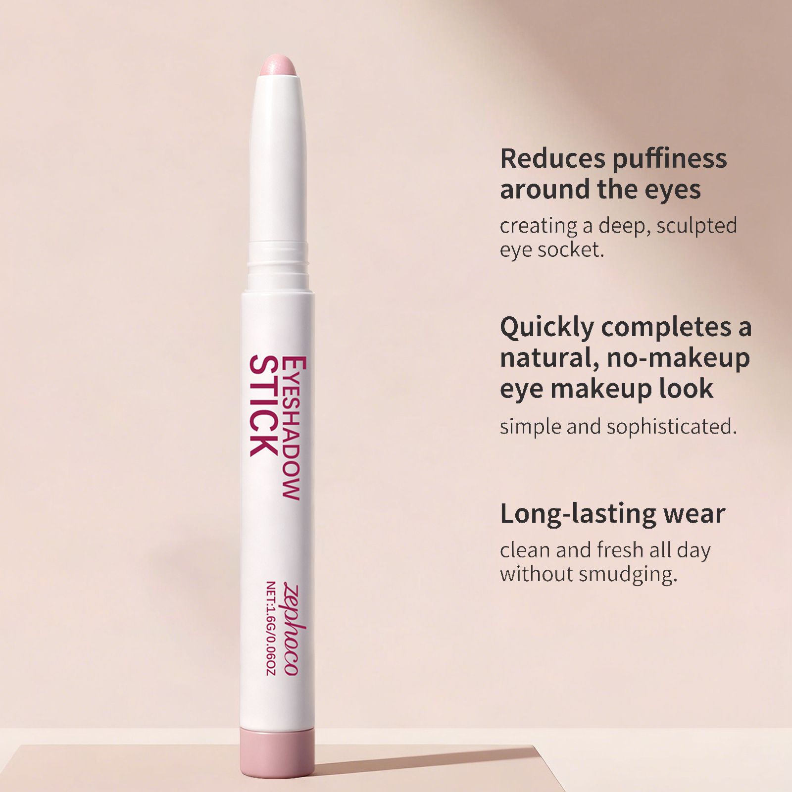 Zephoco nude pink silky soft fog eye shadow pen fine flash fine color fine powder versatile commuting dating makeup view 2