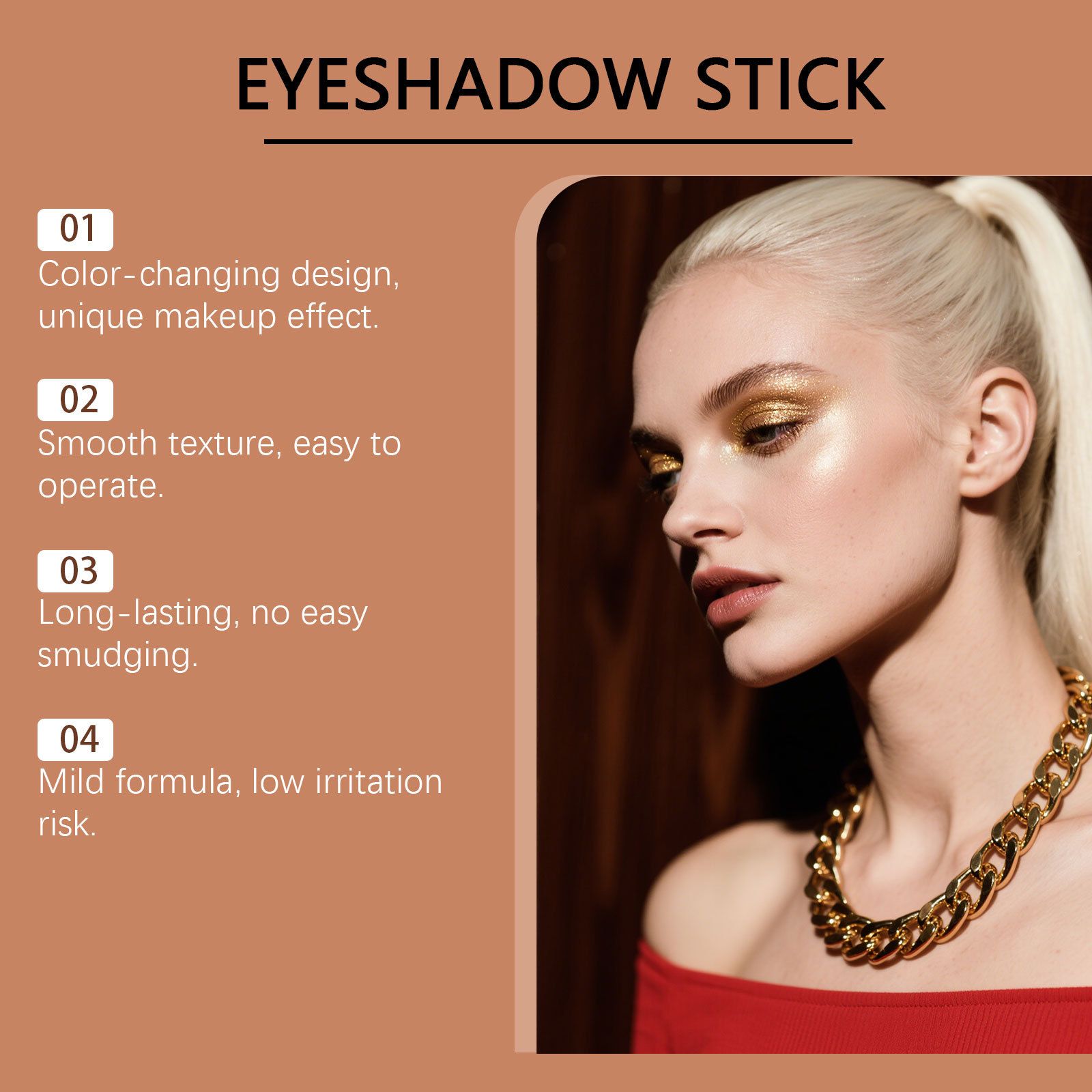 Zephoco silver white star diamond double head eye shadow stick natural color fine flash eye shadow daily makeup easy to control view 3