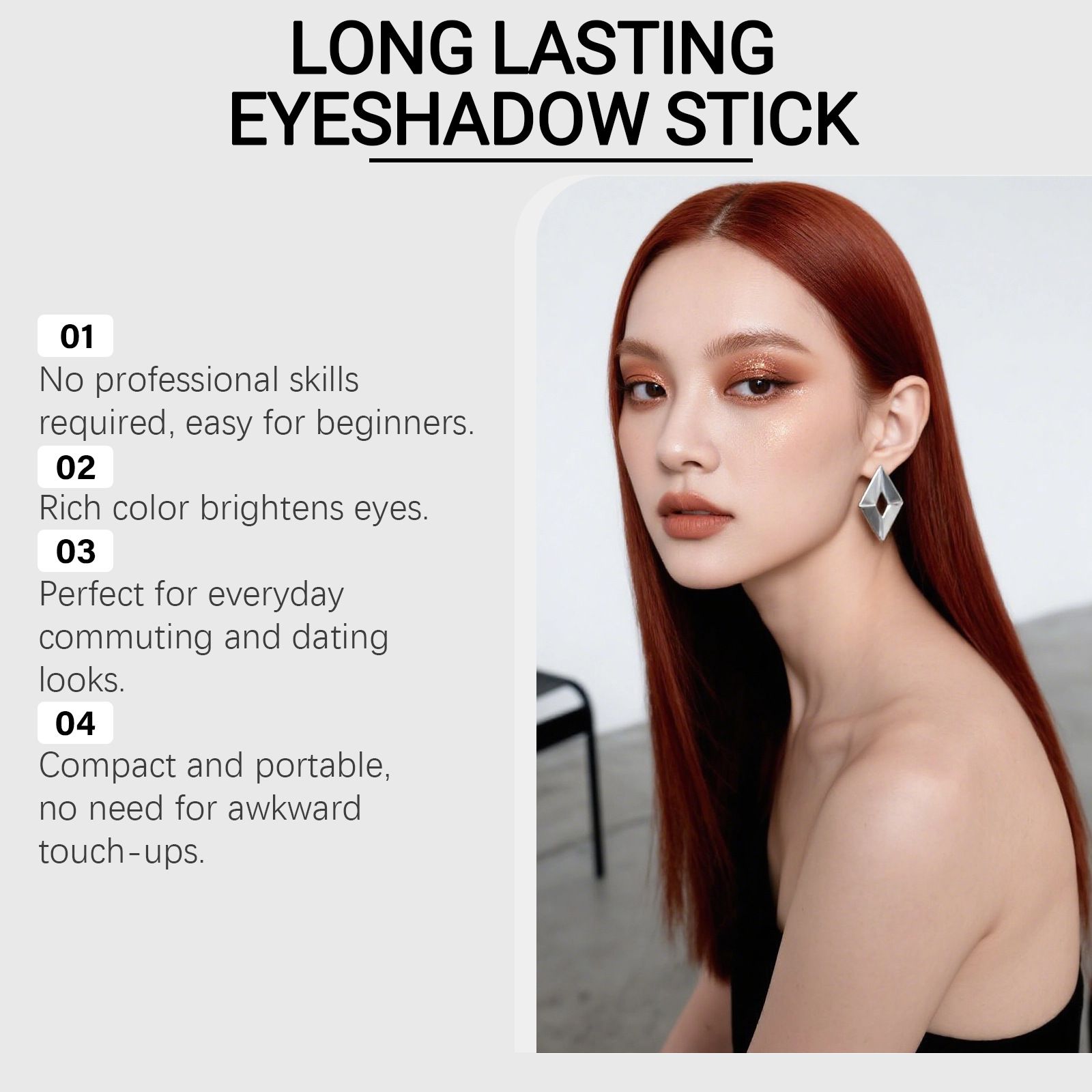 Eye shadow stick series with makeup is natural, silky, smooth, convenient, and easy to use for daily appointments. eye shadow stick is easy to use view 4