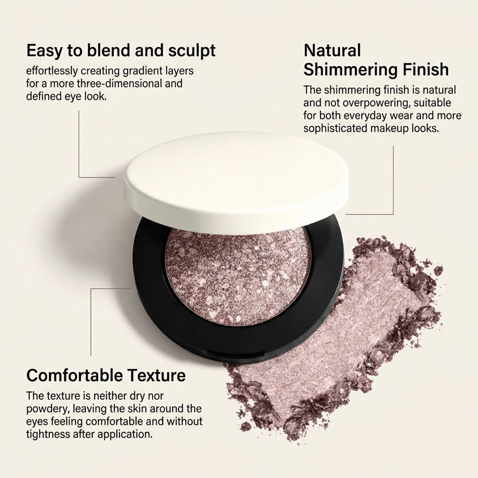 Rose gold glittering three-dimensional eye shadow daily natural color luster portable commuting dating eye makeup view 5
