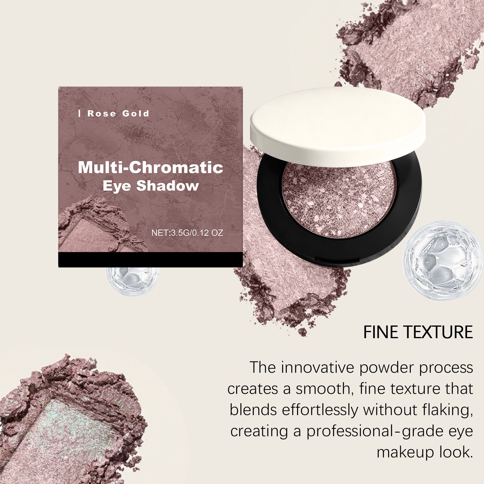 Rose gold glittering three-dimensional eye shadow daily natural color luster portable commuting dating eye makeup view 4