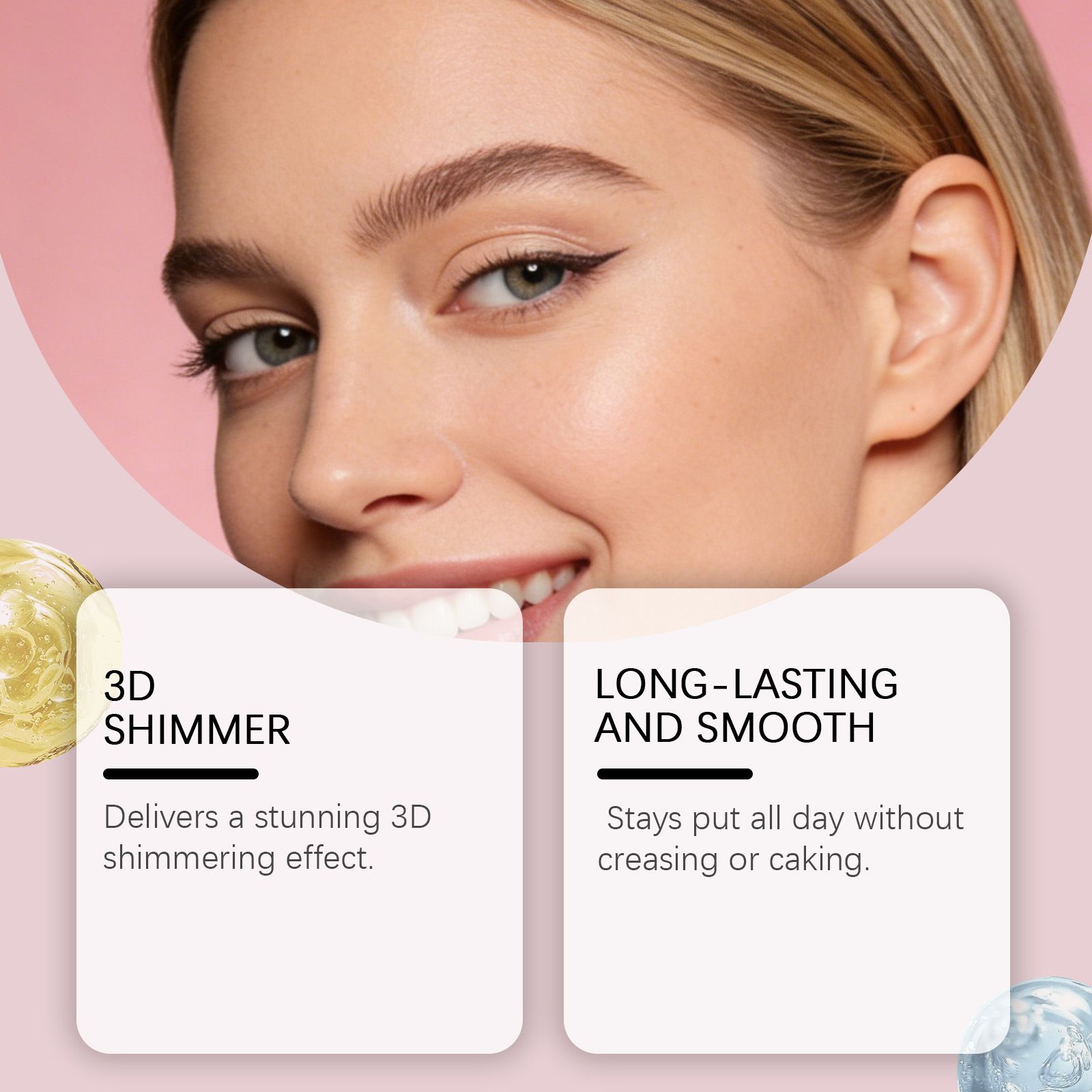 Zephoco Diamond Glitter eye shadow (Apricot) Natural Pearl Light Glitter Daily Party Party Beautiful Eye Makeup view 3