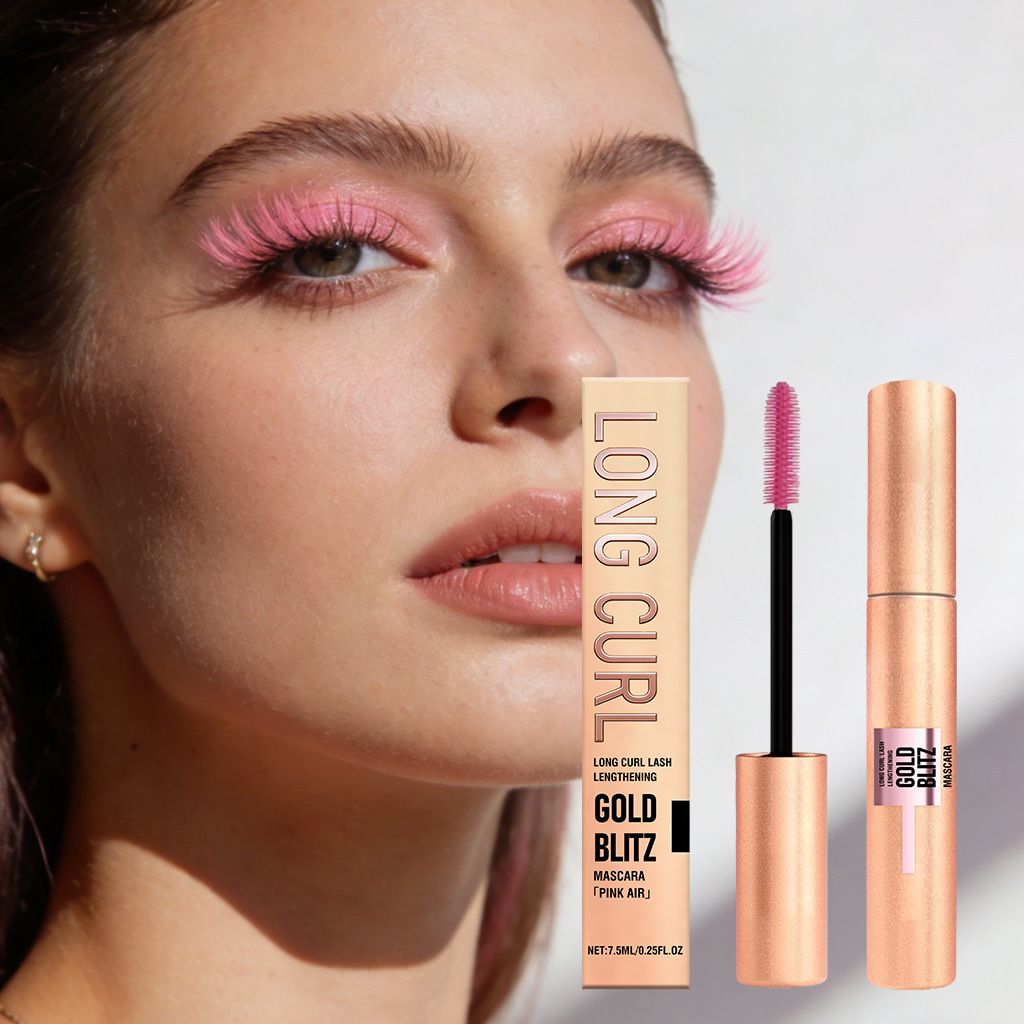 Colorful curling eye black, pink natural long-lasting setting waterproof non-smudging eye black, eye makeup product
