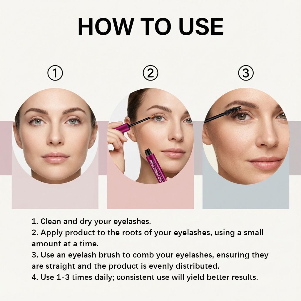 Mascara, applied daily for moisturizing and nourishing the roots of eyelashes, creates natural curl, lightness, luster, and delicate beauty for a stunning makeup look