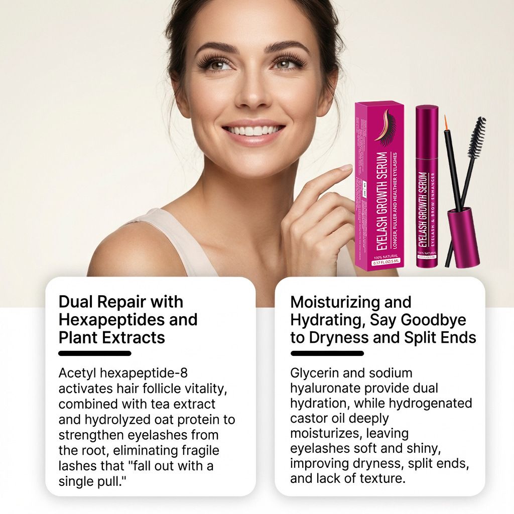 Mascara, applied daily for moisturizing and nourishing the roots of eyelashes, creates natural curl, lightness, luster, and delicate beauty for a stunning makeup look