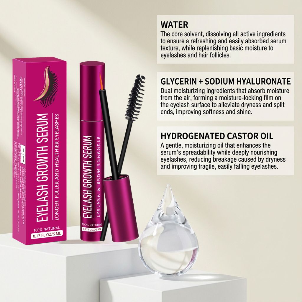 Mascara, applied daily for moisturizing and nourishing the roots of eyelashes, creates natural curl, lightness, luster, and delicate beauty for a stunning makeup look