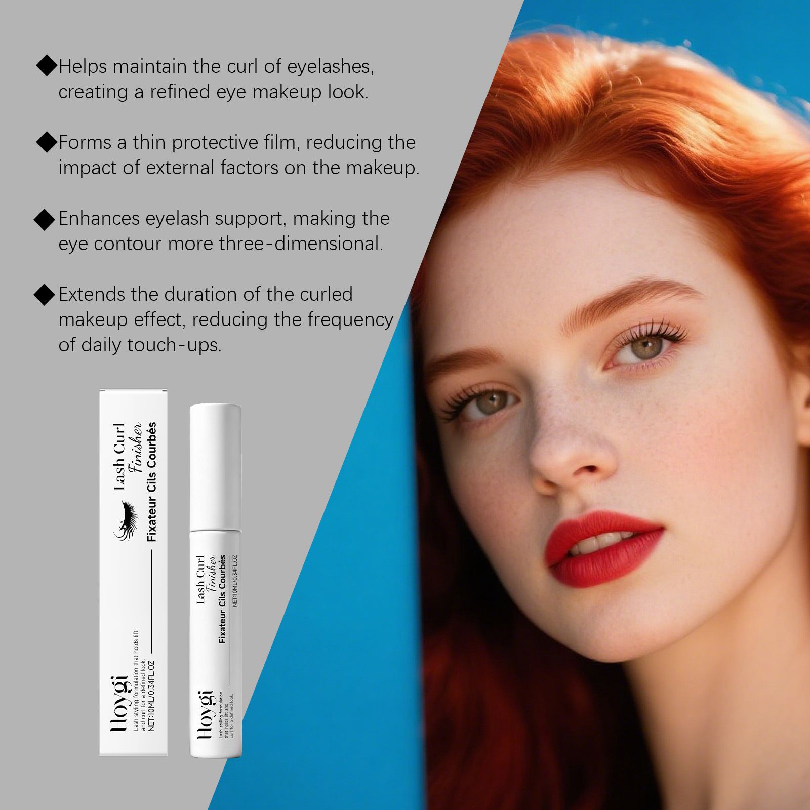HOYGI Mascara Curl Fixing Liquid - Quick-drying, non-smudging, natural-looking, long-lasting, makeup-proof, and perfect for everyday wear view 2