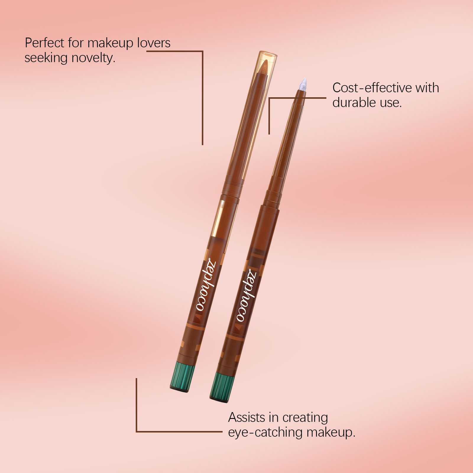 zephoco Radiant Eyeliner Gel Pen, Pearl Purple, Smooth and Easy to Use, Non-smudging, Natural Color Eyeliner Gel Pen view 3