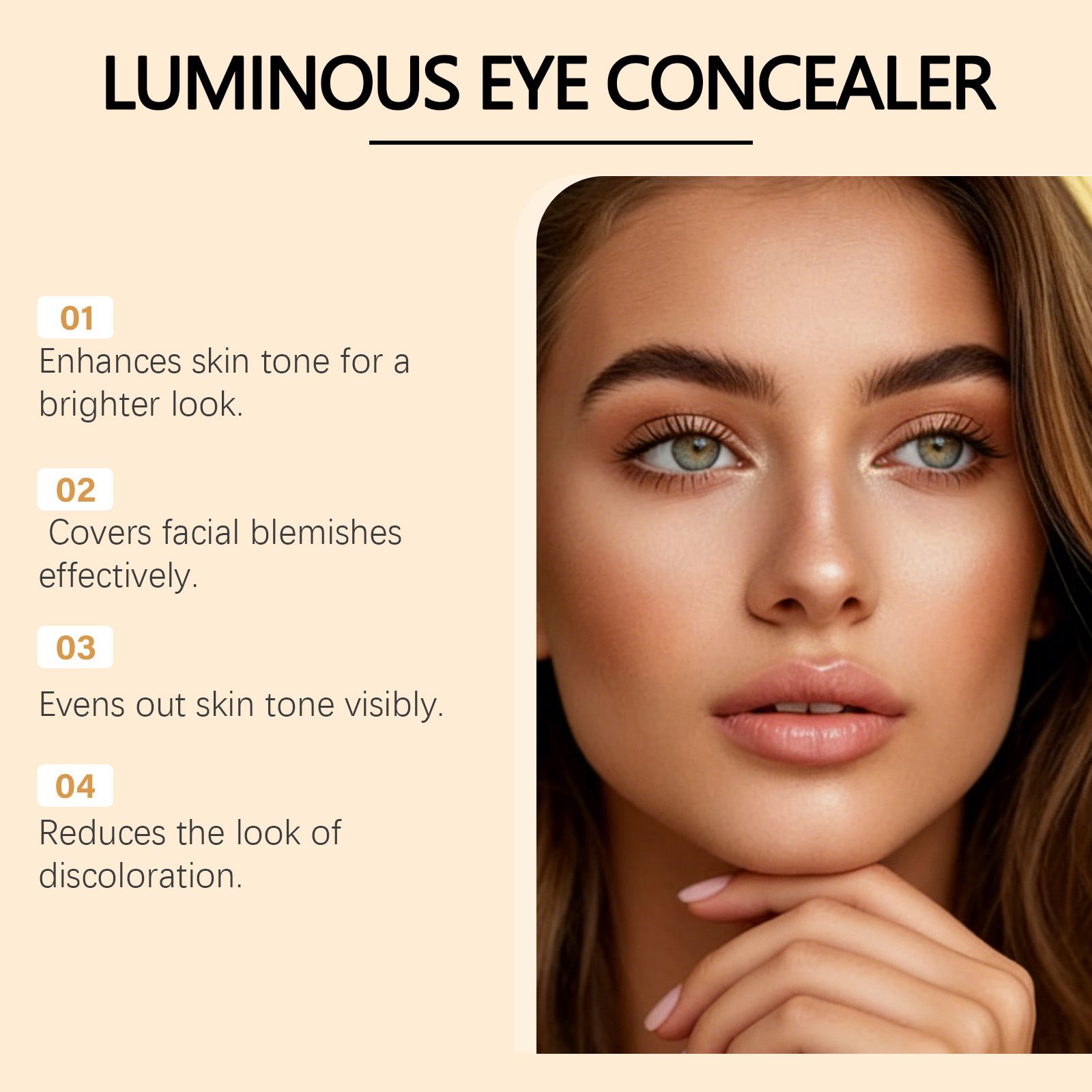 ZEPHOCO Lightening Eye Concealer Cream Natural and Concealing Eye Blemish Moisturizing and Lasting Concealer view 2