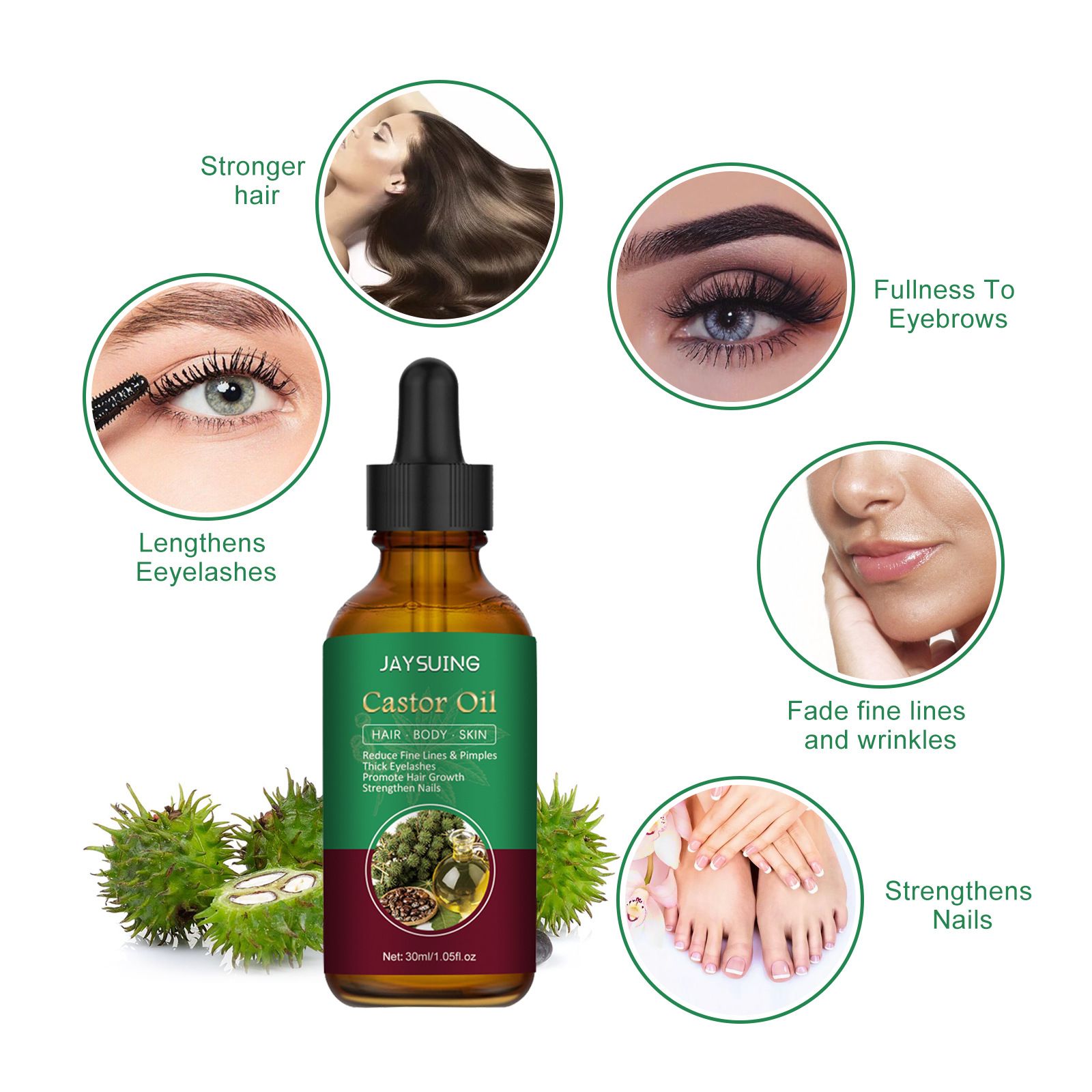 JAYSUING Castor Oil Hair Conditioner Essential Oil - Gentle Care, Softening, Moisturizing, Fluffy and Lightweight Hair Care Essential Oil