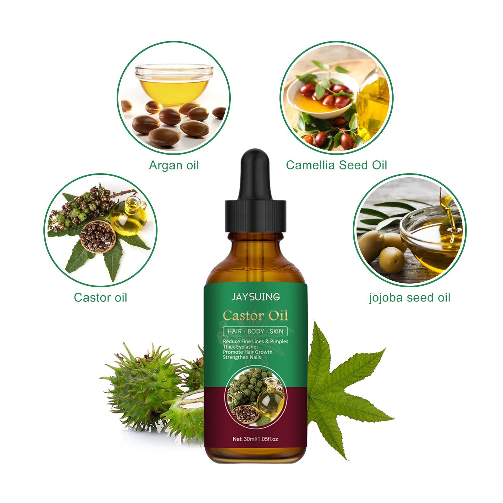 JAYSUING Castor Oil Hair Conditioner Essential Oil - Gentle Care, Softening, Moisturizing, Fluffy and Lightweight Hair Care Essential Oil