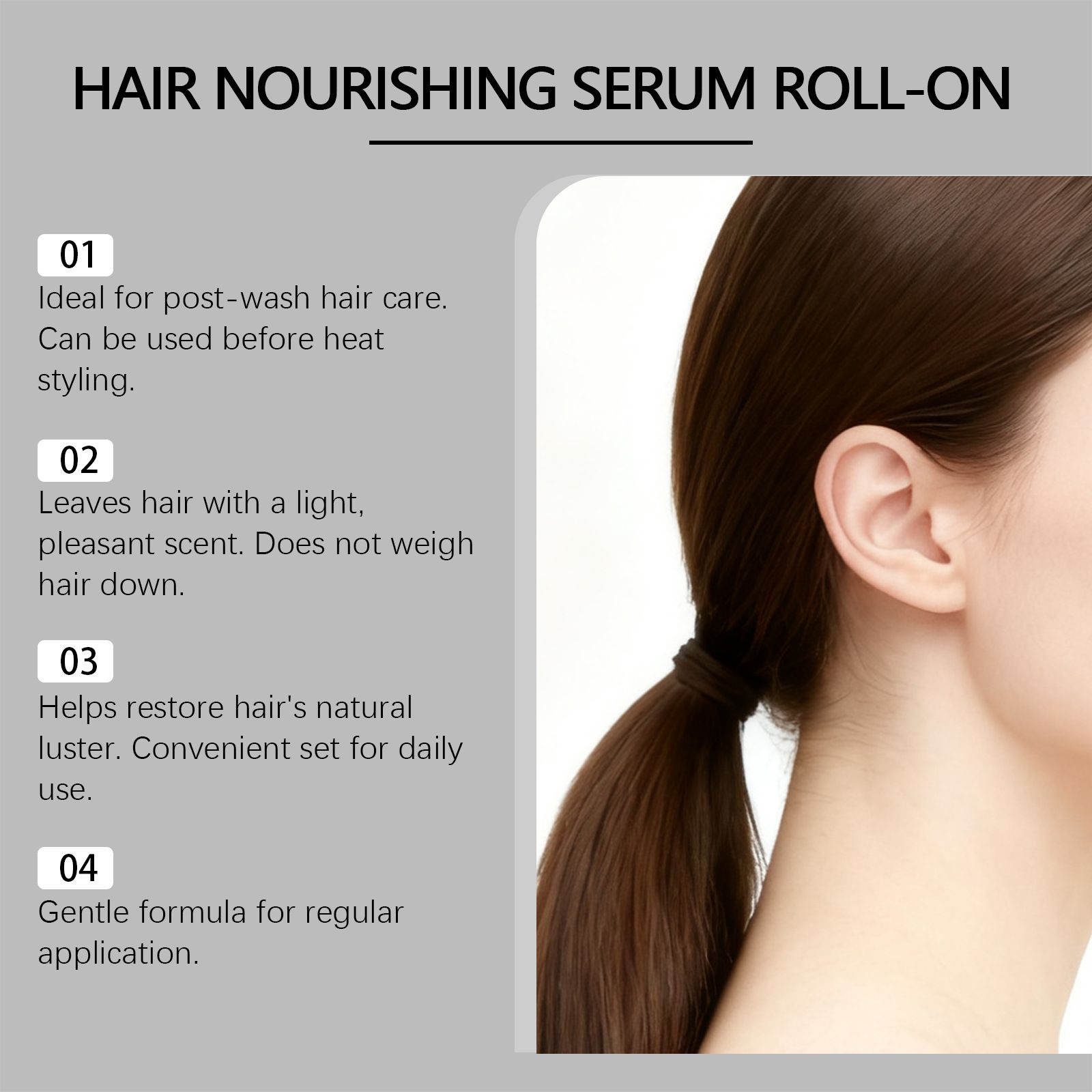 Gleamxi Hair Essence Roll-on - Gentle Moisturizing, Daily Refreshing, Moisturizing, Softening, Fullness-enhancing Hair Essence