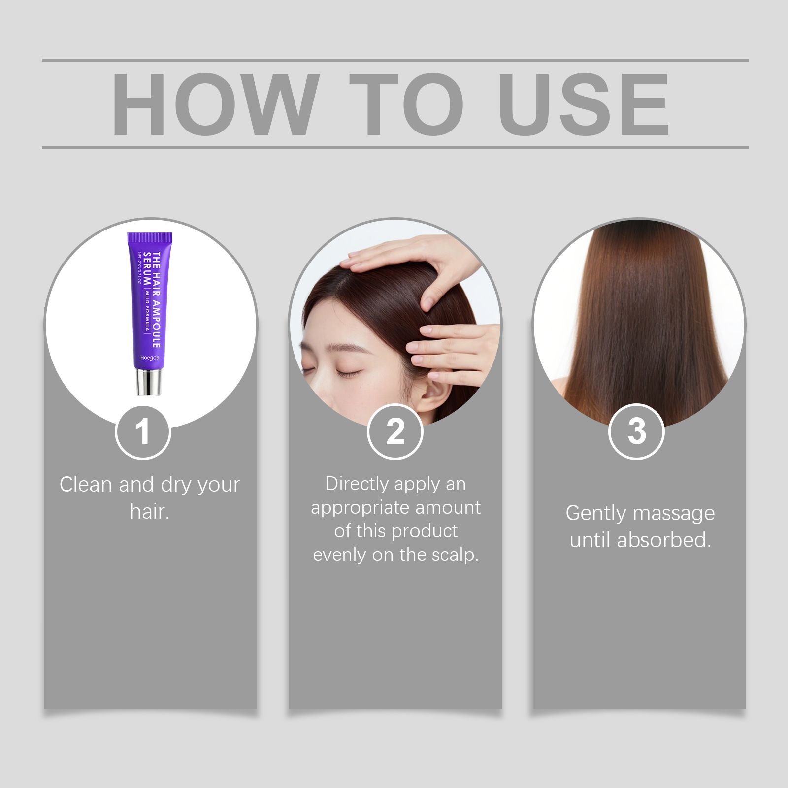 HOEGOA Hair Conditioner and Root Care Roll-on, Gentle Water-locking, Smooth, Shiny, and Refreshing, Care for Hair, Hair Conditioner Roll-on