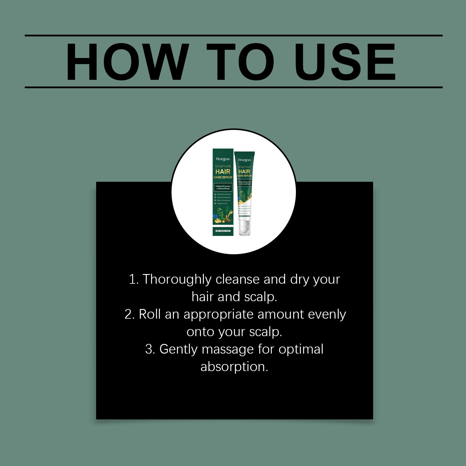 HOEGOA Herbal Hair Essence Roll-on, a gentle hair massage essence for smooth and lightweight hair care