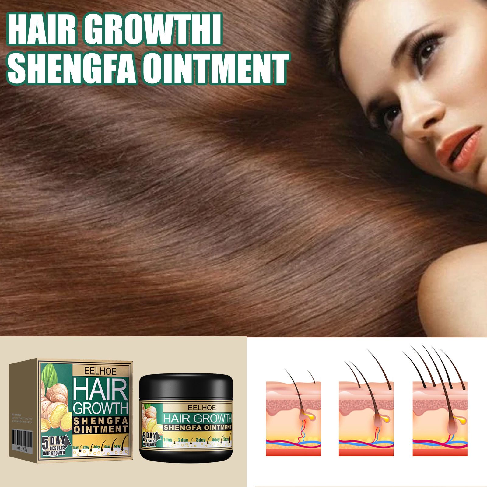 EELHOE Ginger Hair Care Cream - Moisturizing, Nourishing, Smoothening, Comforting Daily Massage Cream for Hair Luster and Scalp Care