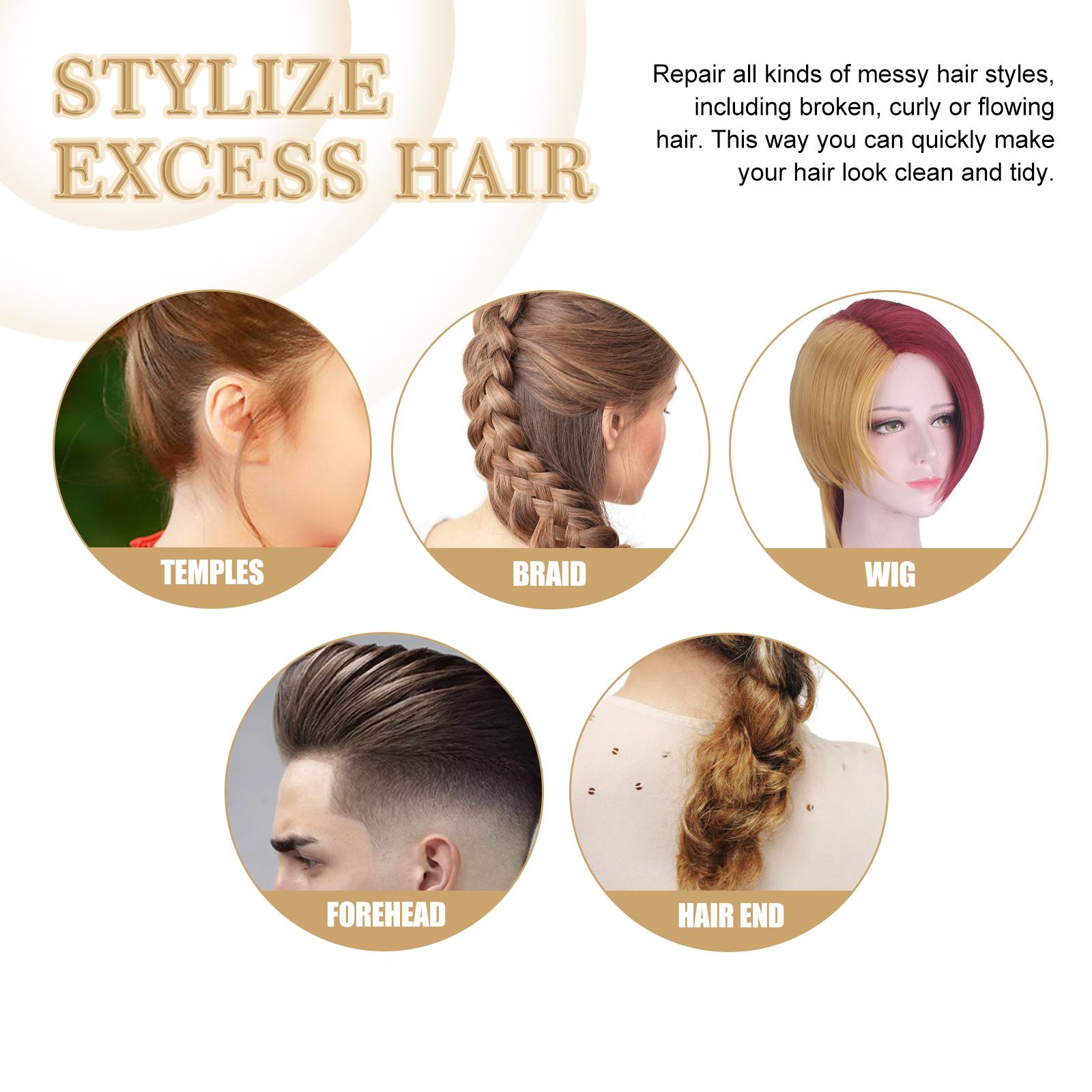 EELHOE hair wax stick, long-lasting hair styling, anti-frizz, combing, natural luster, solid styling hair wax