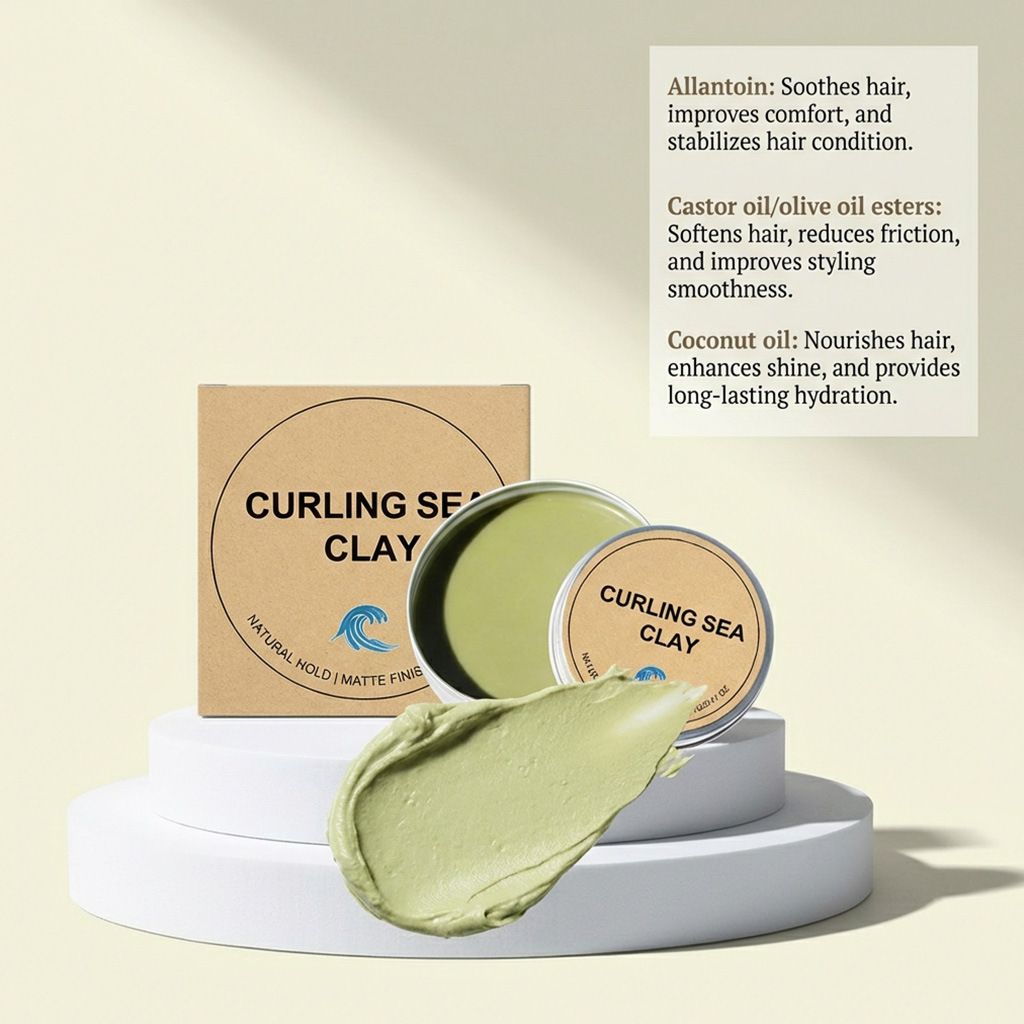Curling styling hair mud creates a natural, fluffy, and lightweight everyday care styling cream for curly hair styling