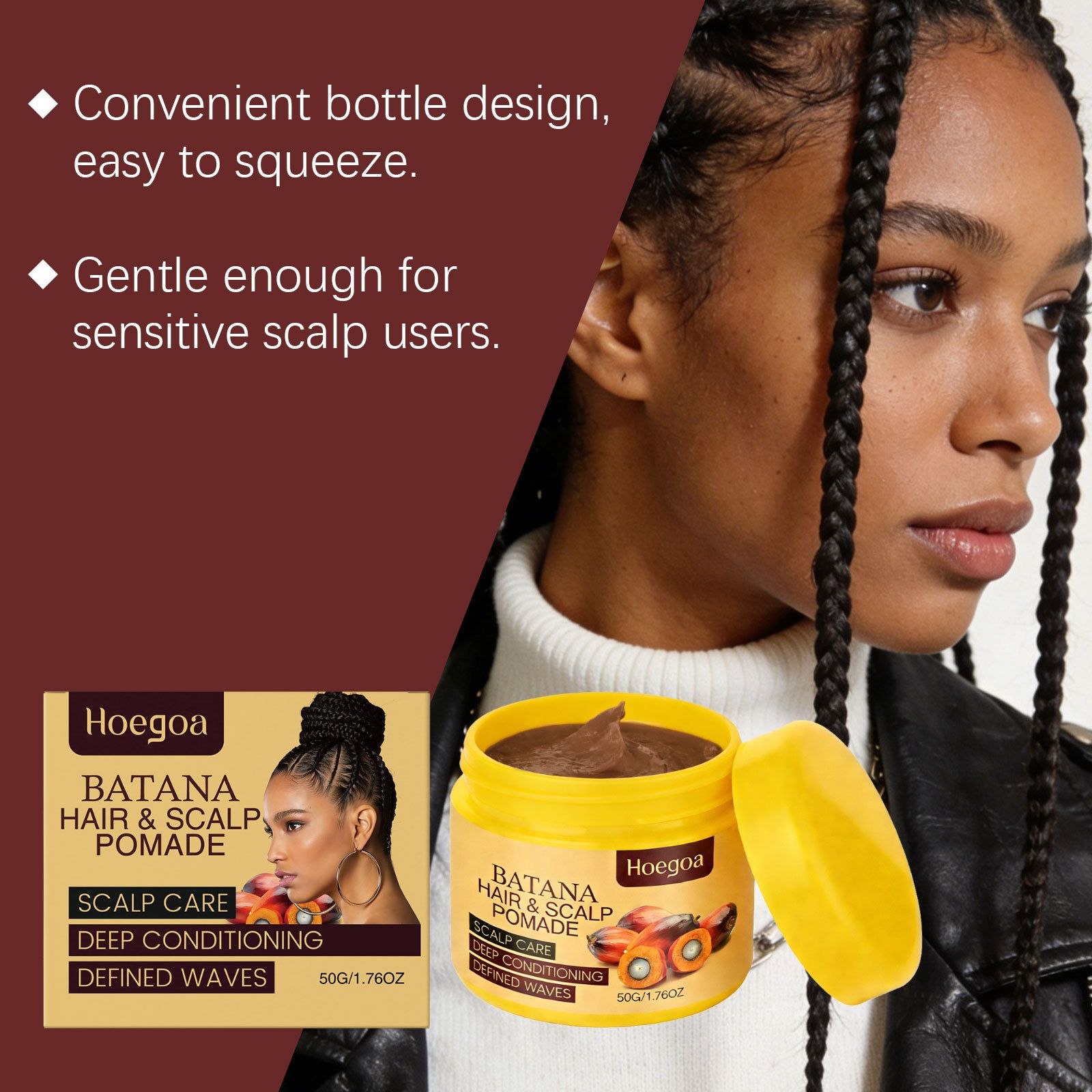 HOEGOA Batanha Wave Styling Hair Wax Daily Curl Styling Care Shapes and Outlines Hairline