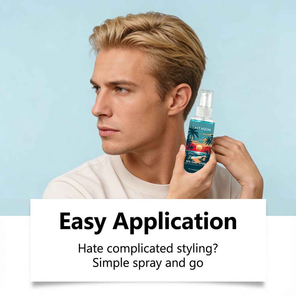 EAST MOON Men's Sea Salt Styling Spray - Men's Hair Texture Styling Spray for a Fluffy and Refreshing Look