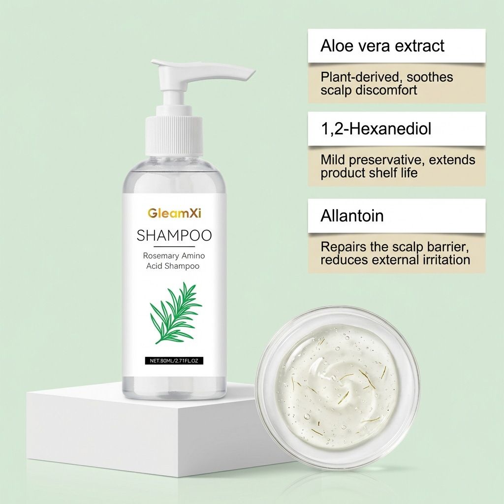 GleamXi Rosemary Amino Acid Nourishing Shampoo - Refreshing, Silky, and Smooth Hair Care Shampoo for Elegant and Soft Hair Quality