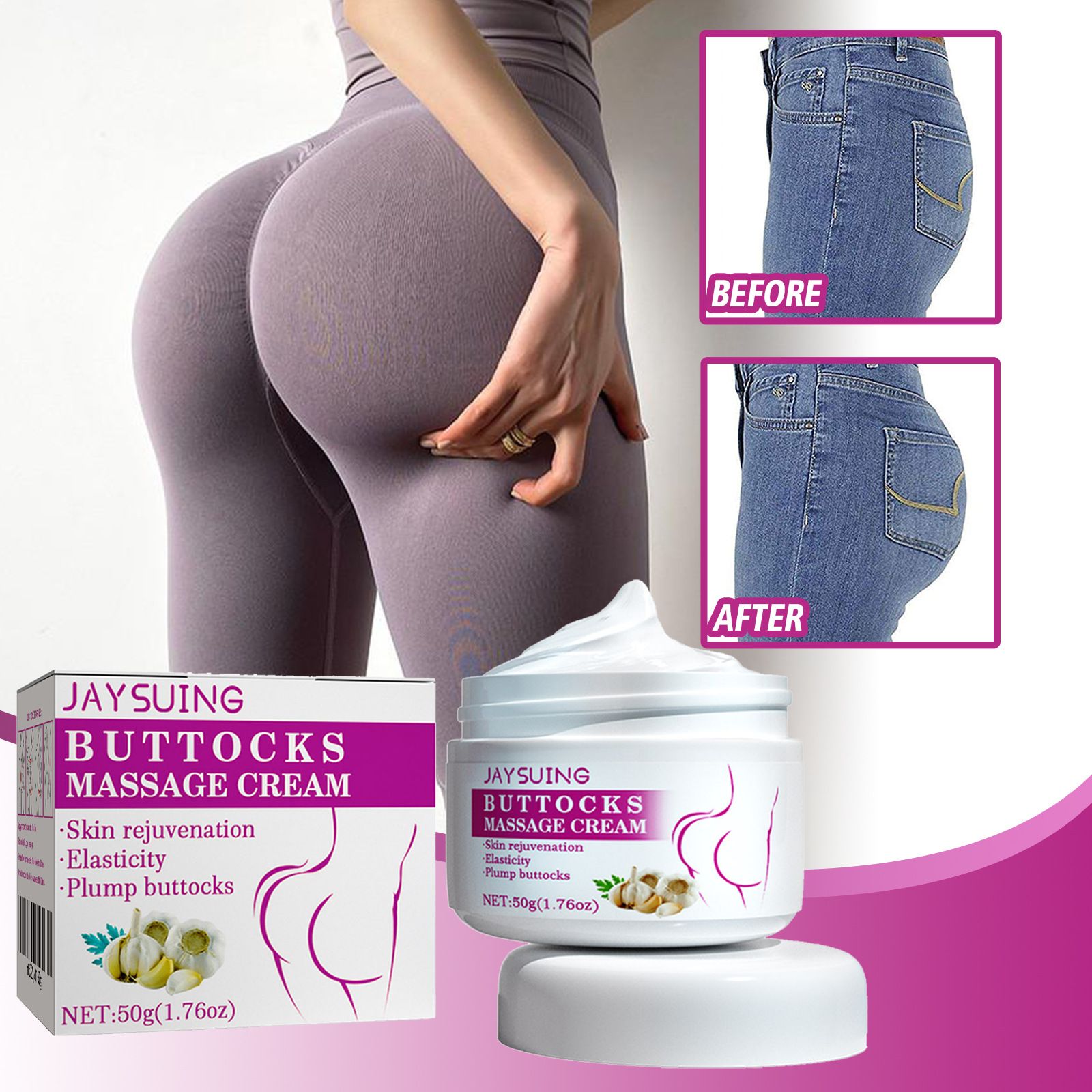 Jaysuing Hip Care Cream - Daily Nourishing and Firming Cream for Beautiful, Peachy, and Tight Hips, Topical Use Only