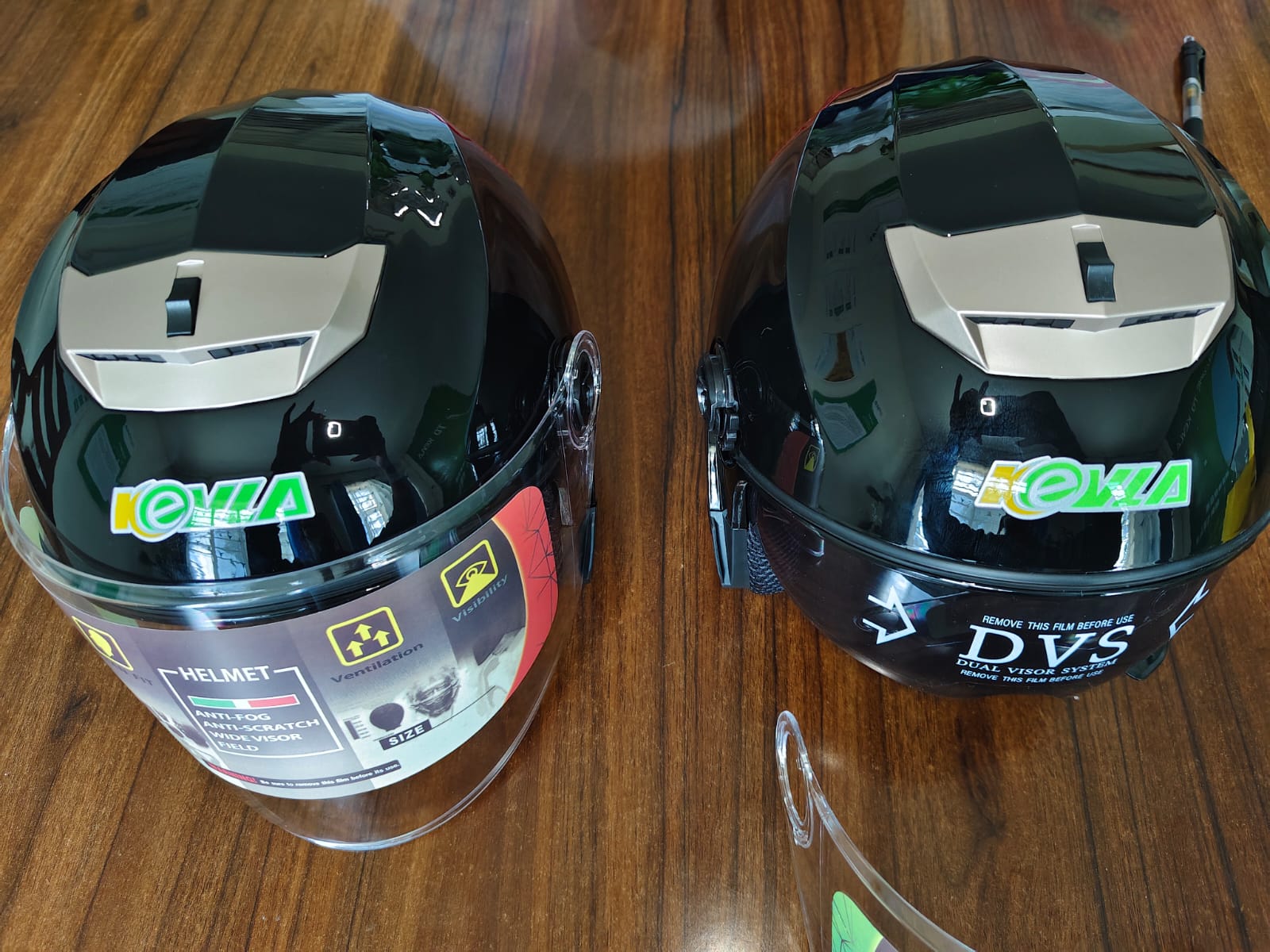 Premium Shining Black Helmet with Dual Reflectors, Washable Removable Inner Cloth, Tinted Sun Glass, Clear Rain Visor, and Top Air Regulator for Comfort and Safety