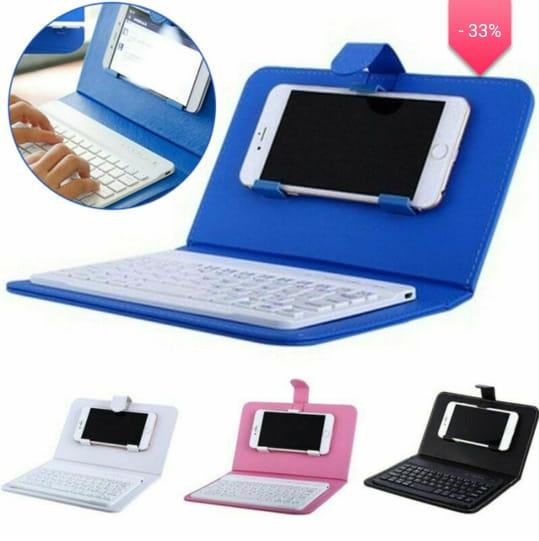 Wireless Bluetooth Rechargeable Mini Keyboard with Case For Smartphones Tablets Ipad Gaming Keyboard For Android iOS Wndows