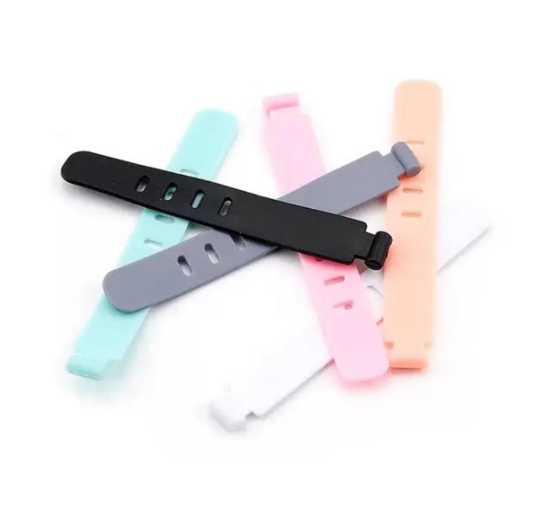 10-Pack Colorful Silicone Cable Ties – Colourful, reusable, adjustable straps for tangle-free earphones, cords & wires. Soft, durable & perfect for travel/office. Organize with ease