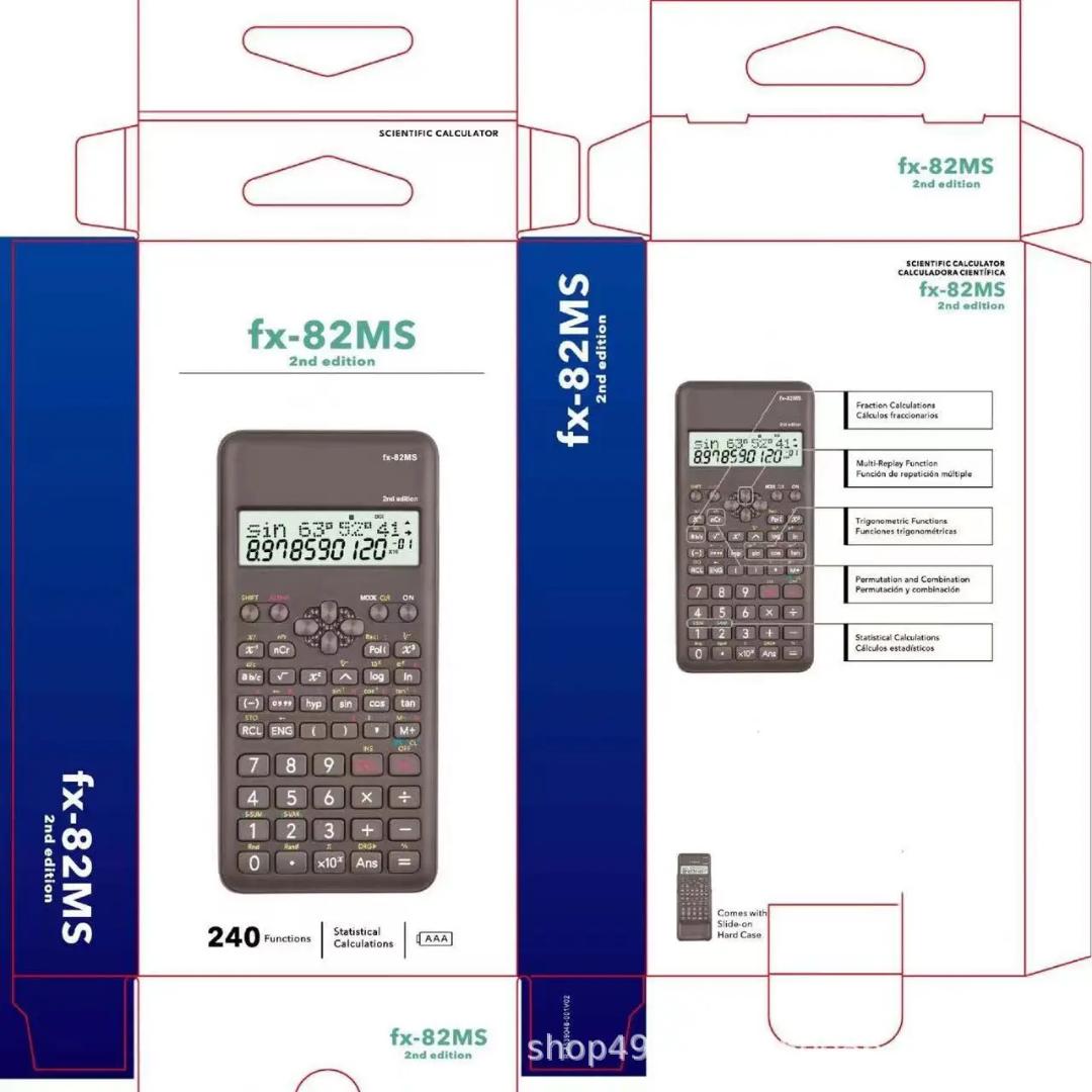 CASIO FX-82MS 2nd Ed – Scientific Calculator with 240+ Functions, S-V.P.A.M, LCD Display. Perfect for School, Engineering & Exams. Trusted Worldwide