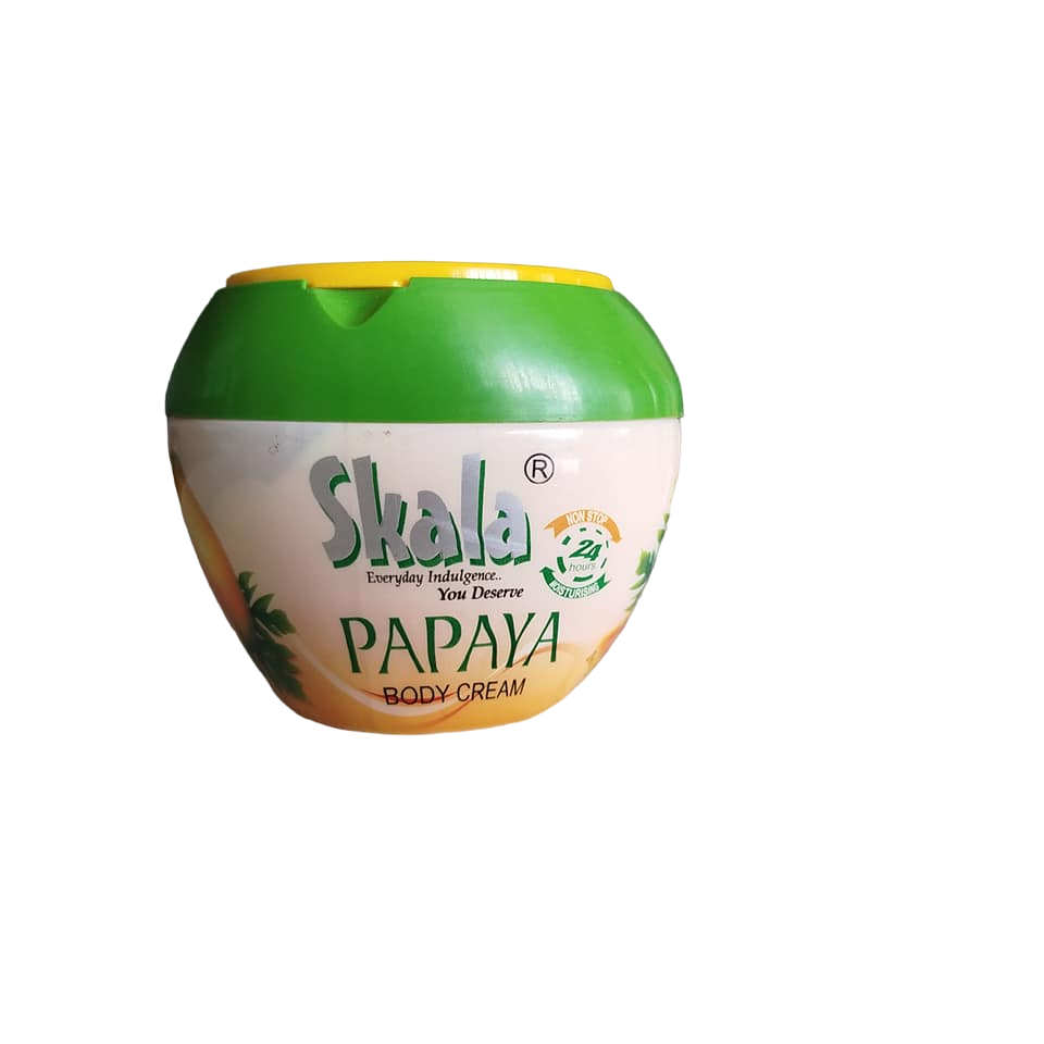 Skala PAPAYA Body Cream. Moisturizes, Smooths, Softens, Clears Blemishes, Imperfections, Evens the tone, Unifies, Glows, Brightens and makes skin Spotless.