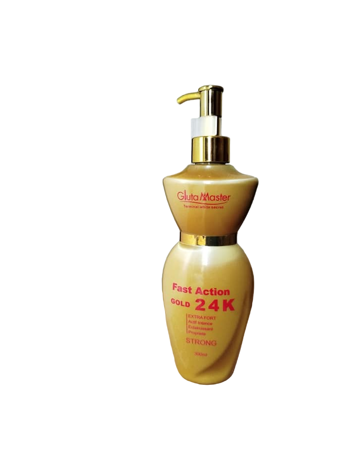 Gluta Master 24K Gold Fast Action Body Lotion. Removes Scars, Age Spots, Stretch Marks, Illuminates, Smooths, Softens, Whitens & Gives a Half Cast Glow.