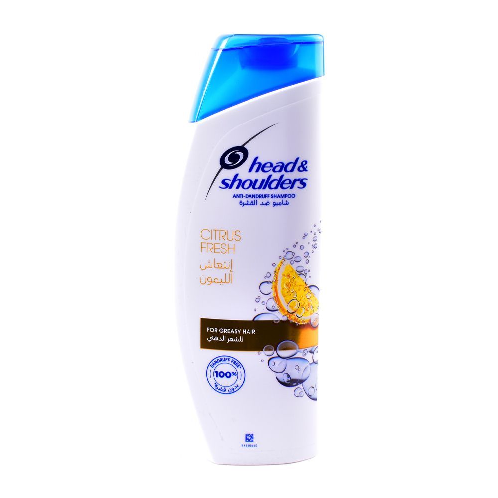 Head & Shoulders Lemon & Citrus Fresh Anti-Dandruff Shampoo. Removes Grease, Cleanses, Removes & Prevent dandruffs, Flakes, Smooths, Softens & Shines the hair, Prevent hair damage & Split Ends