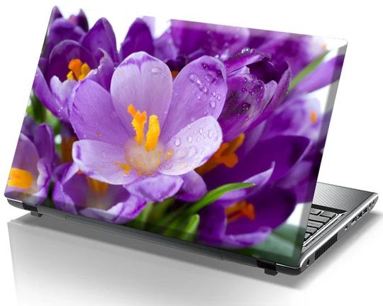 PURPLE FLOWER FLOWER  LAPTOP SKIN/COVER/STICKER, for Laptop size 11" 13.3" 14" 15" 15.4" 15.6 Universal Vinyl Skin Sticker Cover.