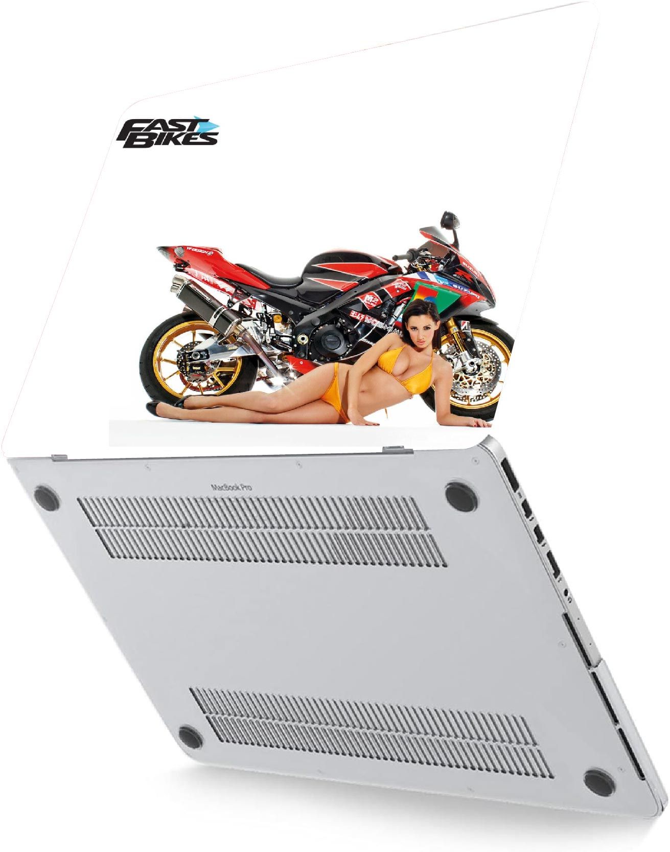LAPTOP SKIN/COVER/STICKER ( PRETTY GIRL SPORT BIKE ), for Laptop size 11" 13.3" 14" 15" 15.4" 15.6 Universal Vinyl Skin Sticker Cover.