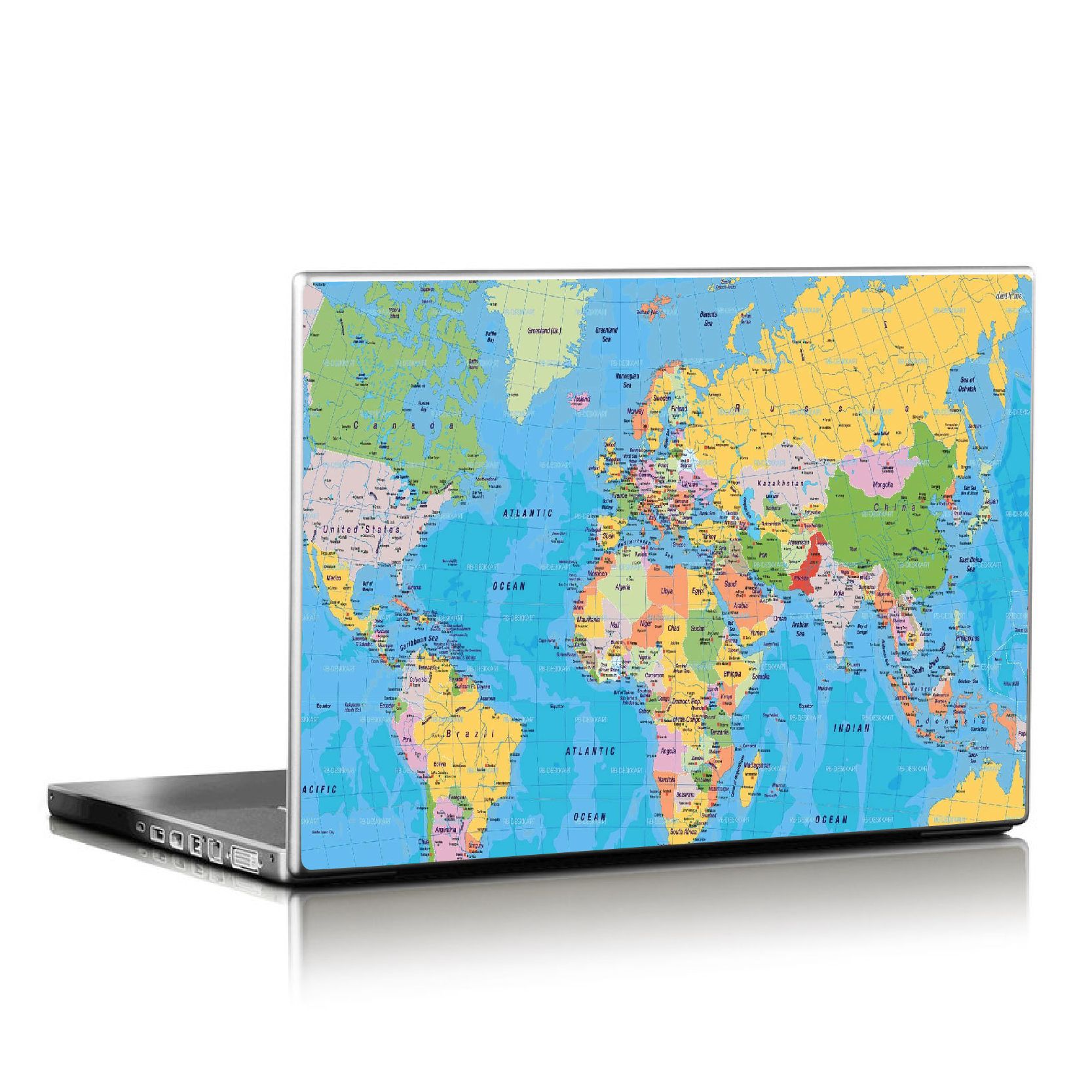LAPTOP SKIN/COVER/STICKER (BLUE MAP), for Laptop size 11" 13.3" 14" 15" 15.4" 15.6 Universal Vinyl Skin Sticker Cover.