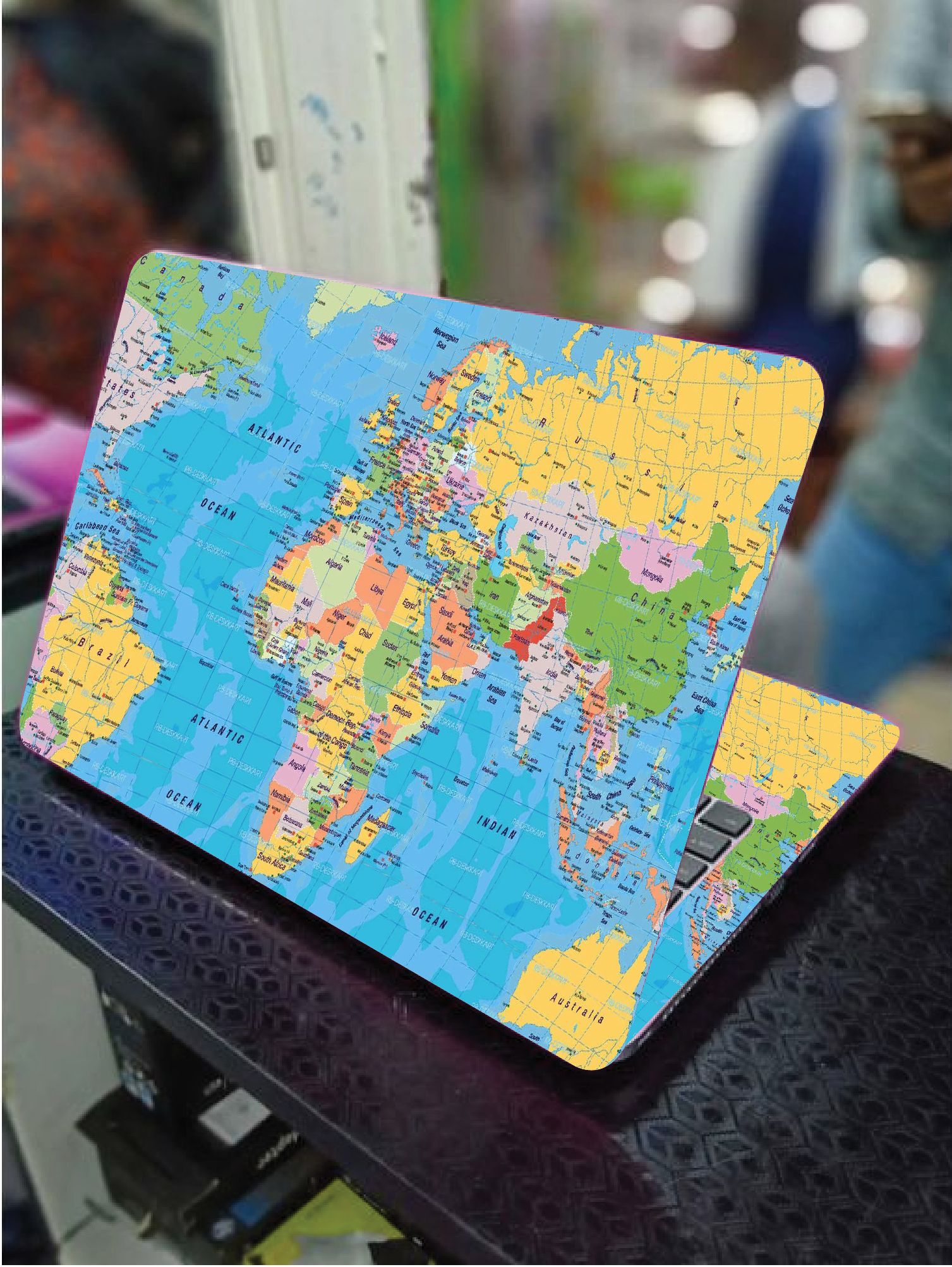LAPTOP SKIN/COVER/STICKER (BLUE MAP), for Laptop size 11" 13.3" 14" 15" 15.4" 15.6 Universal Vinyl Skin Sticker Cover.