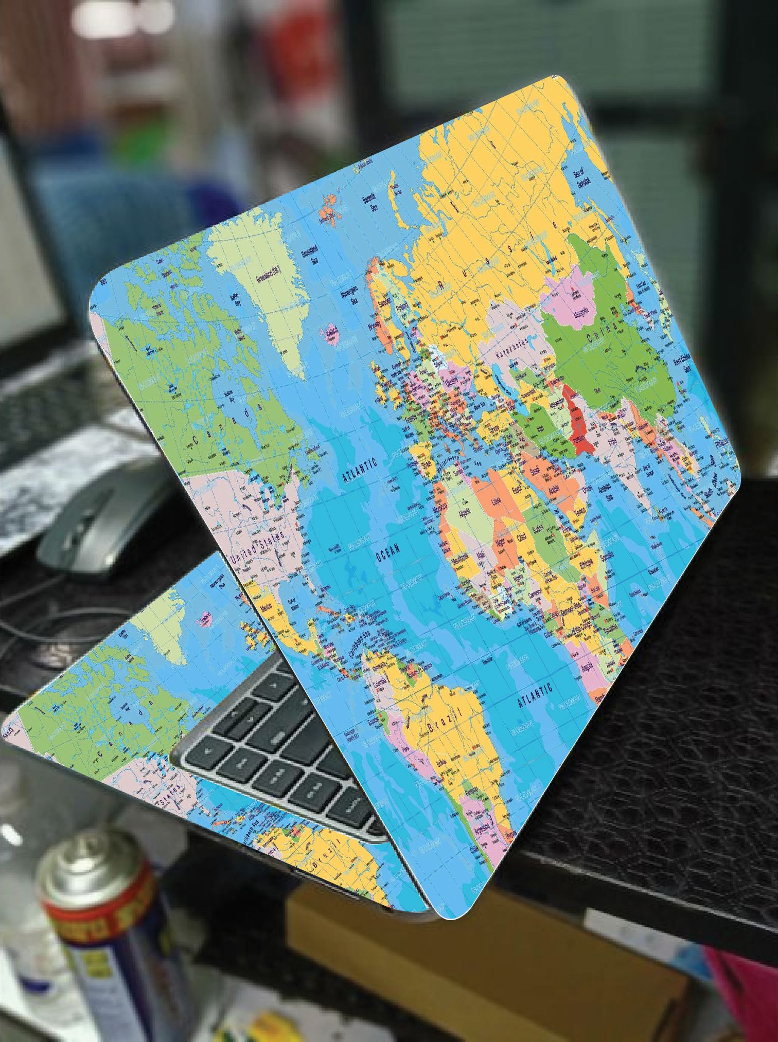 LAPTOP SKIN/COVER/STICKER (BLUE MAP), for Laptop size 11" 13.3" 14" 15" 15.4" 15.6 Universal Vinyl Skin Sticker Cover.