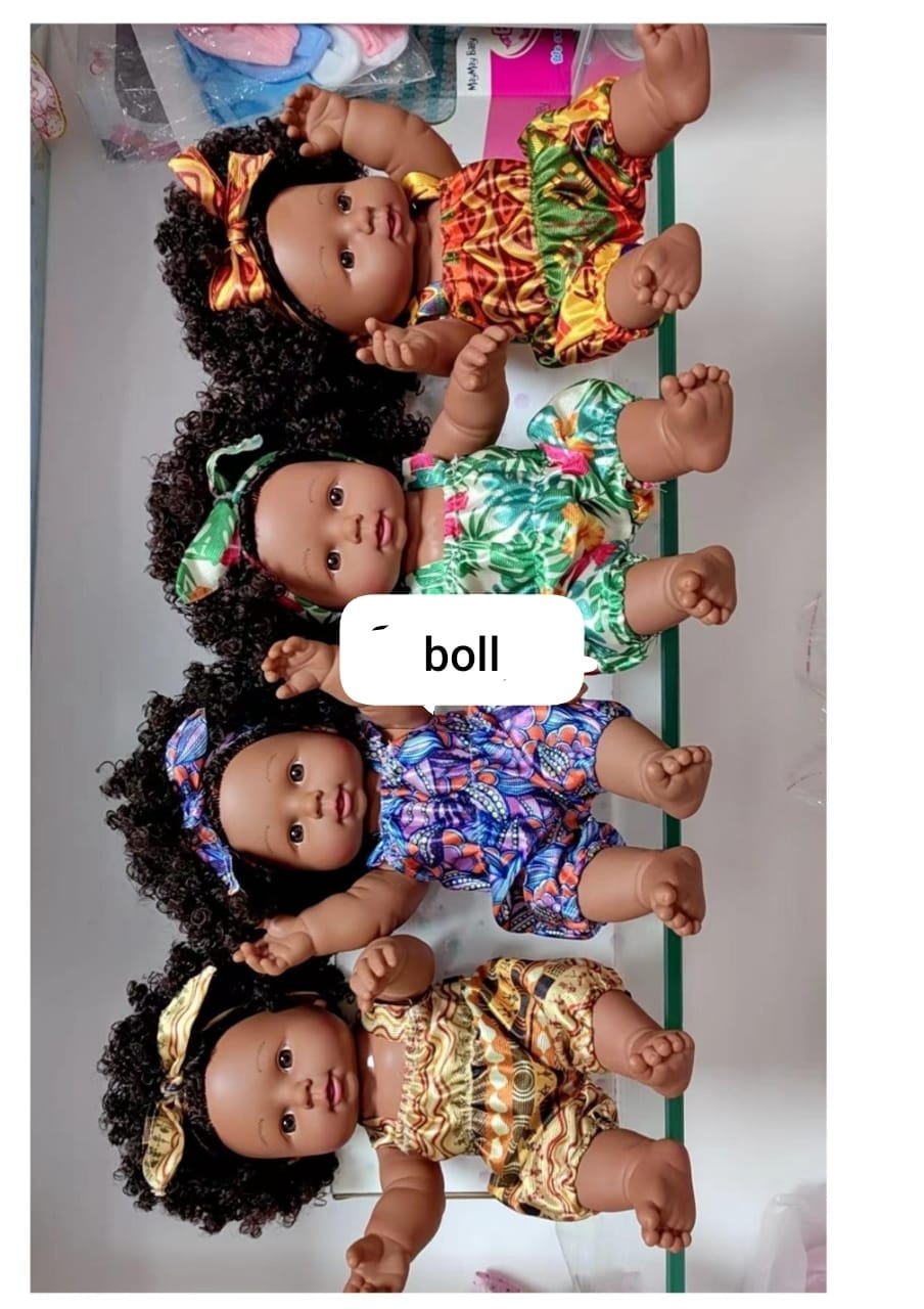 Girl Full Body Silicone Vinyl Doll Painted Baby Doll With Rooted Hair For Kid's- African doll