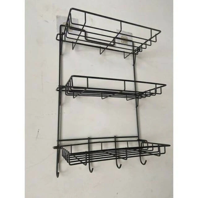 Metallic hanging bathroom organizer