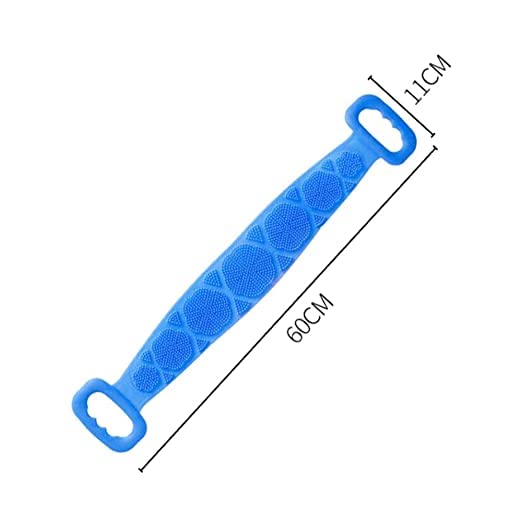 Silicone Body Back Scrubber Big Size , Double Side Bathing Brush for Skin Deep Cleaning Massage, Dead Skin Removal Exfoliating Belt for Shower, Lathers Well for Men & Women