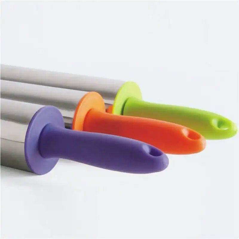 Stainless Steel Rolling Pin Non Stick Pastry Roller with Handles Baking Cookies Biscuit Fondant Cake Dough Engraved Roller
