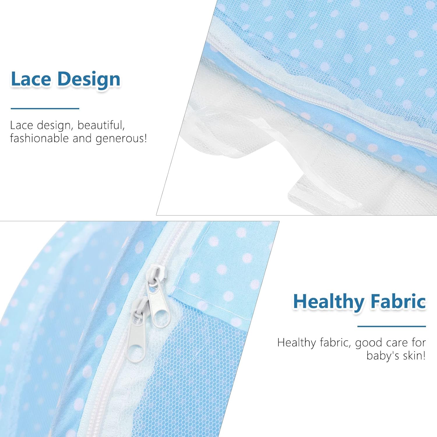 Baby Mosquito Net Portable Folding Universal Infant Mosquito Net with Mattress Pillow Kids Single Bed Cot Tent Crib for Indoor Outdoor Home Travel Camping